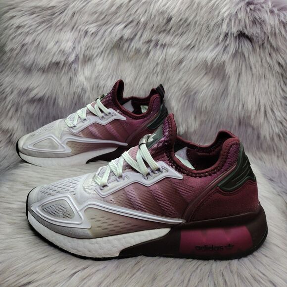 Adidas ZX 2K Boost Sneakers Women Sz 8.5 Purple Tint Maroon FV8631